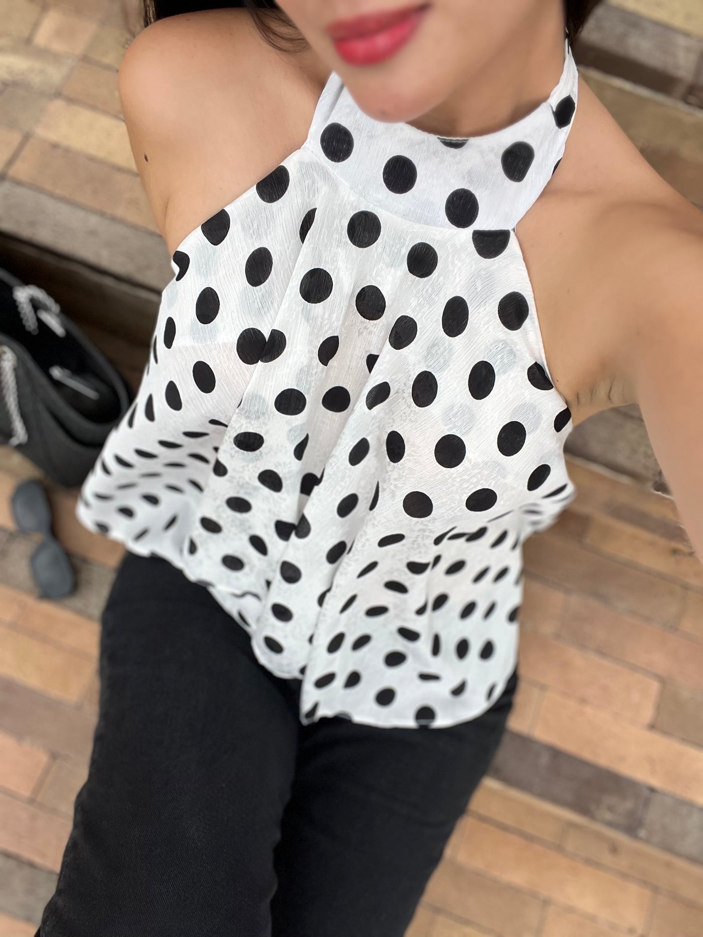 Blusa Lunares Asimétrica
