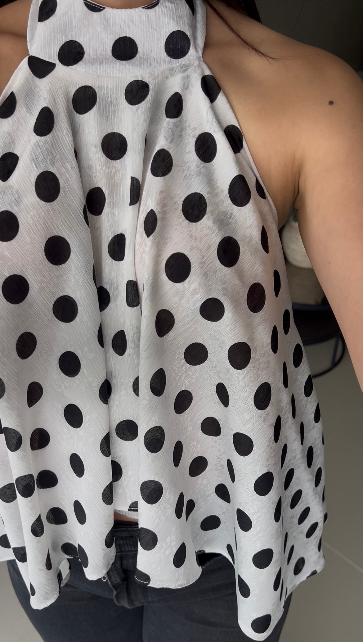 Blusa Lunares Asimétrica